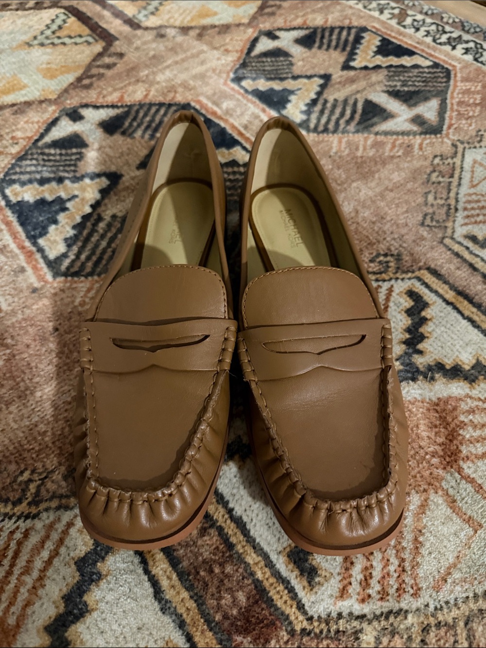 Michael Kors Tan Leather Penny Loafers
